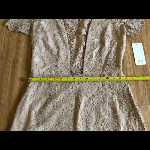 NWT TOBI Dusty Rose Lace Mini Party Dress - Picture 7 of 9
